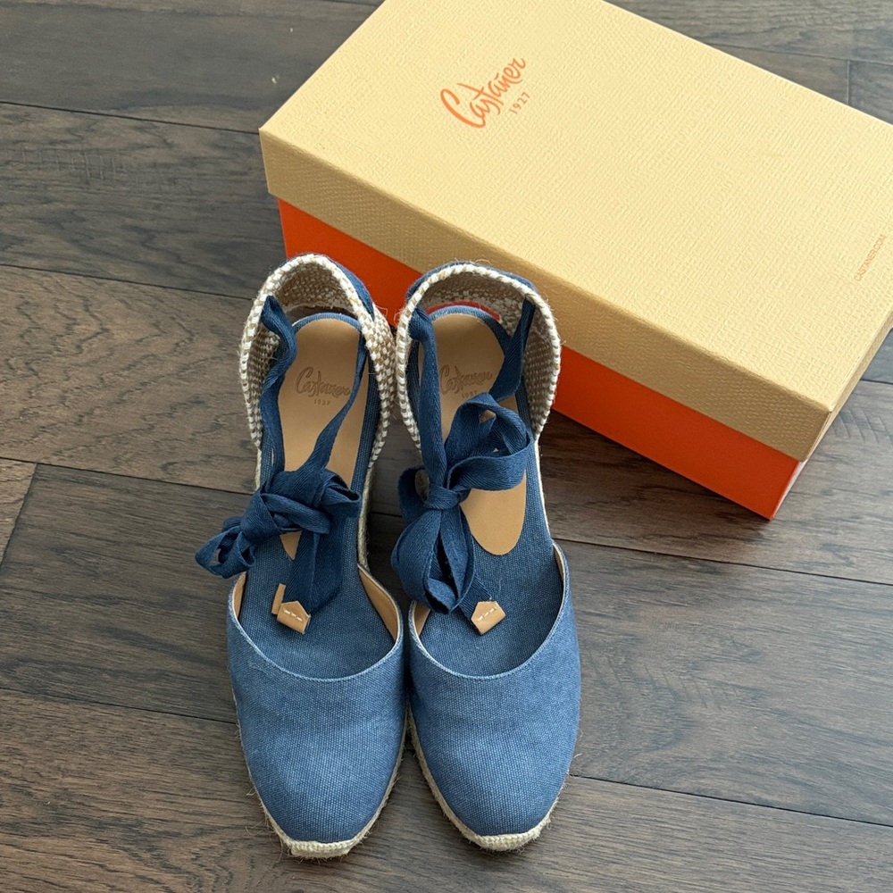 Castaner Navy Espadrille Wedges Sz 39 (US 8) - worn once (like new)
